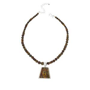 Jay King Sterling Silver Congolese Flower Pendant w/ Beaded Necklace, 18"